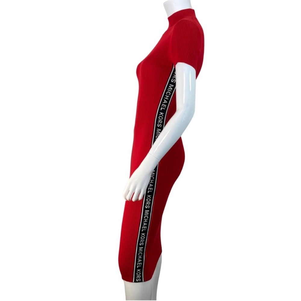 Michael Kors Bodycon Knit Dress with Logo Stripe